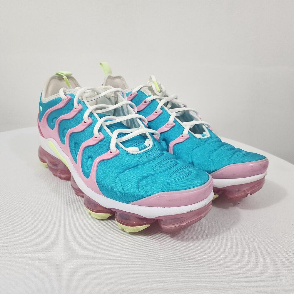 Nike Air VaporMax Plus Easter Womens 10 Blue Pink Volt CW7014-100 Running Shoes